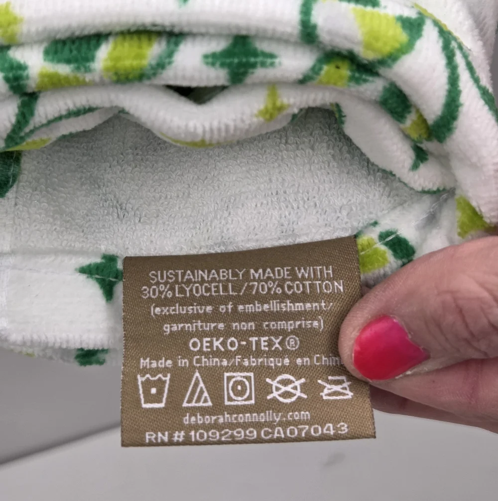 Deborah Connolly Designs Shamrock Disco Ball Clovers Kitchen Hand‎ Towels